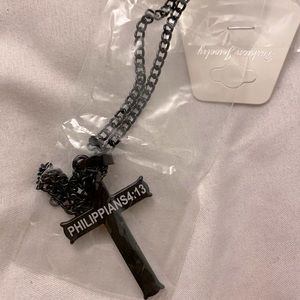 Stainless steel Cross pendant Philippians 4:13